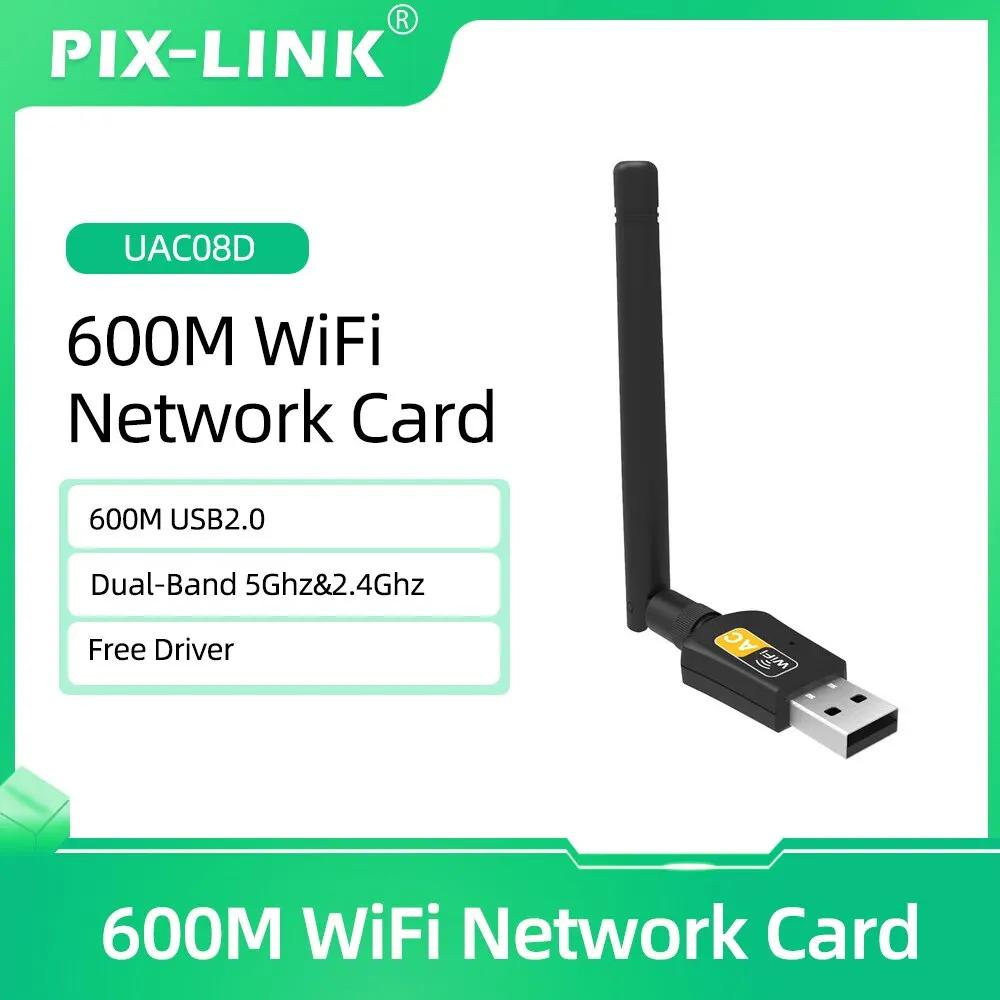 PIX-LINK UAC08 USB  , AC600  , 5GHz, 2.4GHz, 802.11ac  Ʈũ , PC ƮϿ ̵ ׳